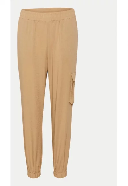 Дамски панталон - кафе - 582463 - Бежов - Вискоза