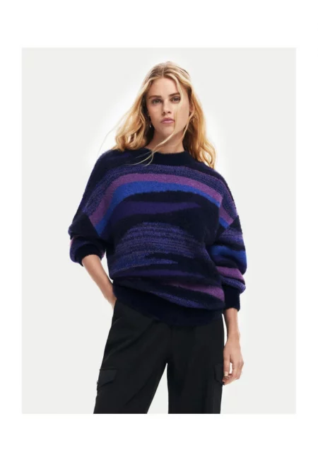 Дамски пуловер -  304477683 - Акрил/Полиамид/Полиестер - Син - Син