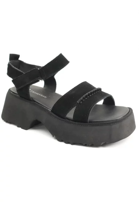 Дамски сандали от естествена кожа D113 OWS003 1BLACK - Черен