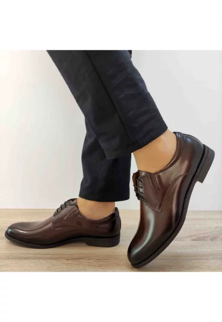 Елегантни мъжки обувки  6845-1376 Тъмно кафяво - Тъмно кафяво - Тъмнокафяв