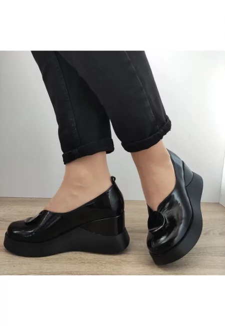 Ежедневни дамски обувки  1444-3 Black Lacquer - черни