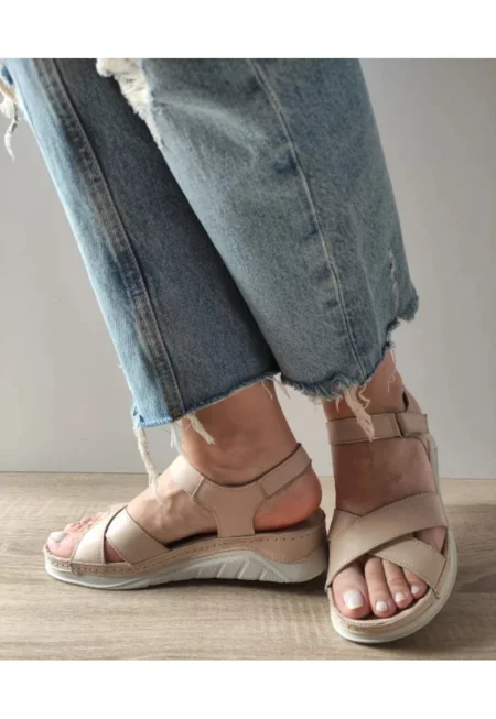 Ежедневни дамски сандали  05-6100 - Бежови