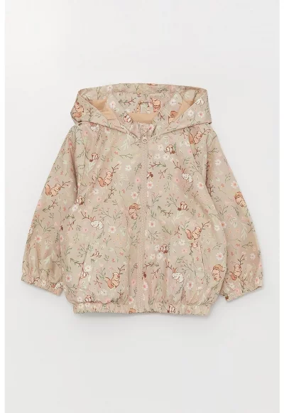 Флорално яке със скосени джобове