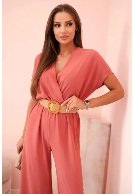 Гащеризон с декоративен колан на талията - Един размер