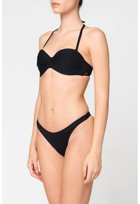 Горна част на бански Sakata с усукан дизайн - Черен