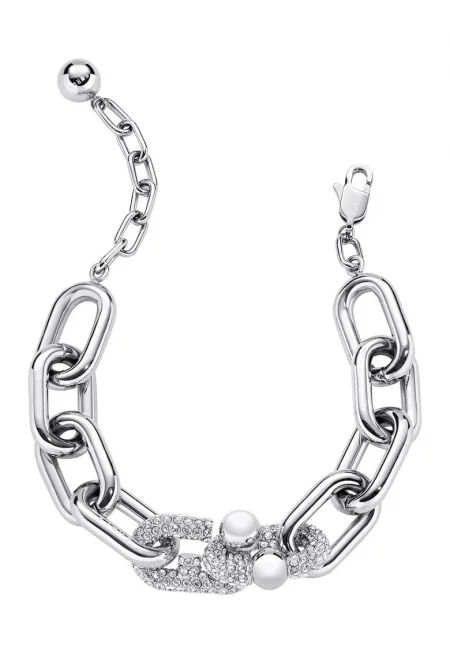 Гривна тип верижка от неръждаема стомана с кристали