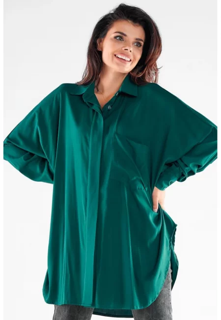 Камъша A528 Елегантна дълъг ръкав - Зелен