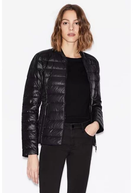 Капитонирано зимно яке с вата - Черен