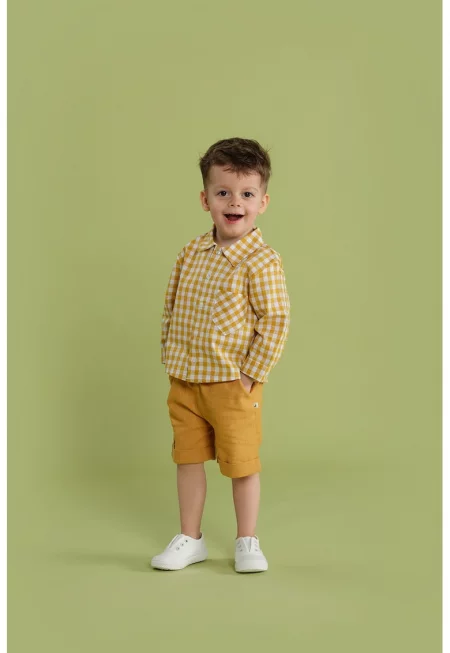 Карирана памучна риза с джоб