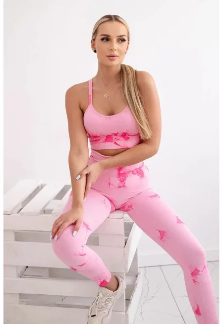 Комплект за фитнес с бюстие и клин с висока талия -