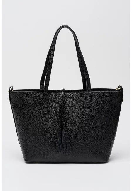 Кожена чанта - Черен