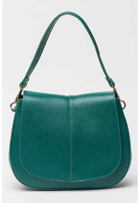 Кожена чанта за рамо с 2 отделения