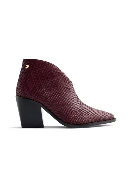 Кожени боти Erhard с масивен ток - Бордо