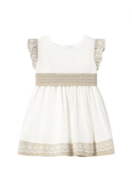 Лятна рокля  за момичета - 1908 - памук/полиестер - 4 години - екрю
