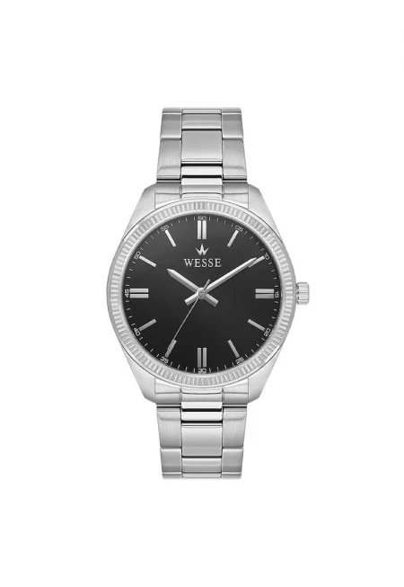 Мъжки часовник  41 мм - стоманен корпус - стоманена каишка - металик сив - водоустойчив 5 ATM