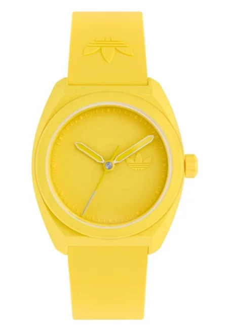 Мъжки часовник  керамичен - кварцов - жълт