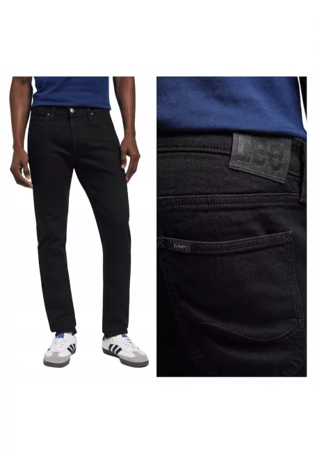 Мъжки дънки -  Luke - Slim Fit - Средна талия - Дълги - Цип - 5 джоба - Памук - Черни - Черен