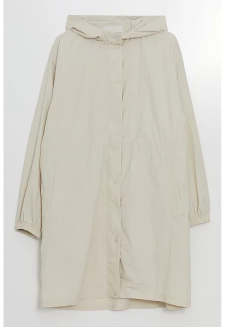 Непромокаем свободен тренч с качулка