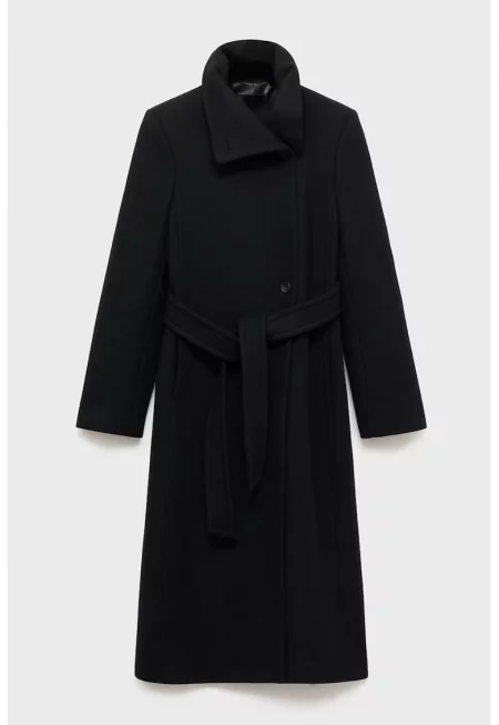 Палто с вълна - Черен