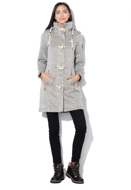 Палто Tantastique с поларена подплата - Сив меланж