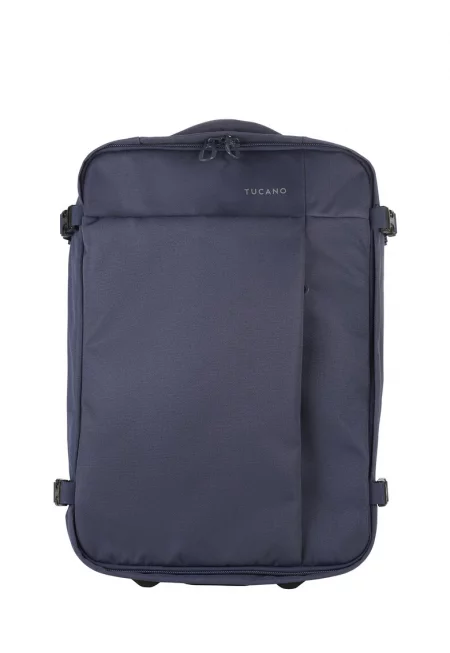 Пътен куфар на колелца с телескопична дръжка - Син