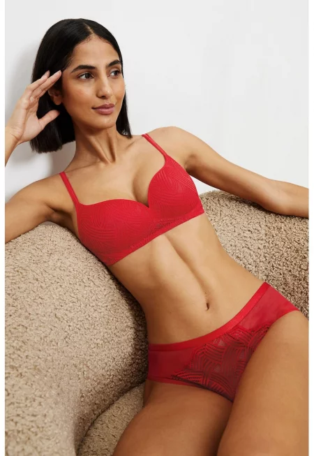 Подплатен сутиен Delightful Spotlight с регулиращи се презрамки - Червен