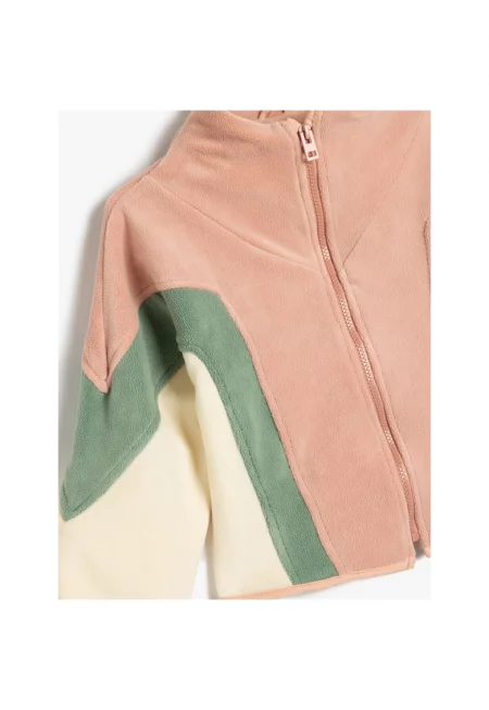 Поларено яке с цветен блок