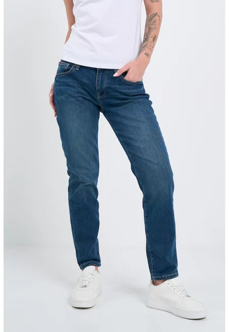 Прави дънки с 5 джоба - Тъмносин