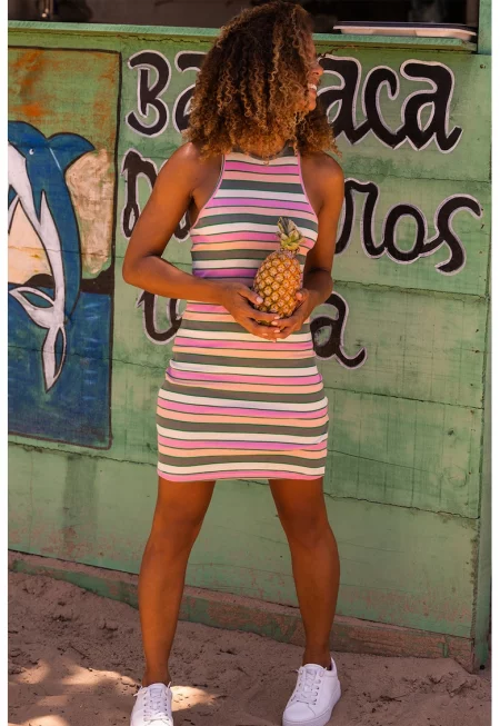 Раирана рокля без ръкави