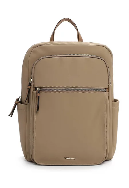 Раница от еко кожа с отделение за лаптоп и джобове с цип