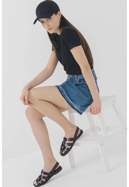 Разкроена дънкова пола Getina - Тъмносин