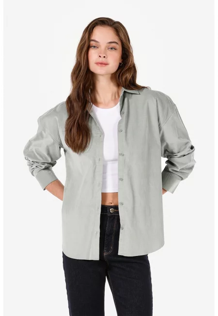 Риза Corduroy с дълги ръкави