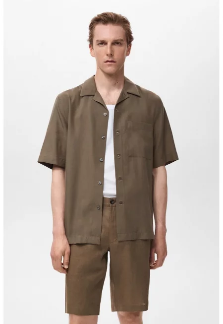 Риза от лиосел с къси ръкави