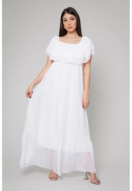 Рокля с коприна и голи рамене