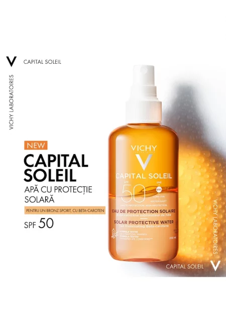 Слънцезащитна вода с бронзиращ ефект SPF 50+  CAPITAL SOLEIL - 200 мл