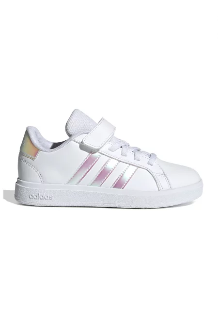 Спортни обувки Grand Court с велкро - Бял/Розово/Сребрист