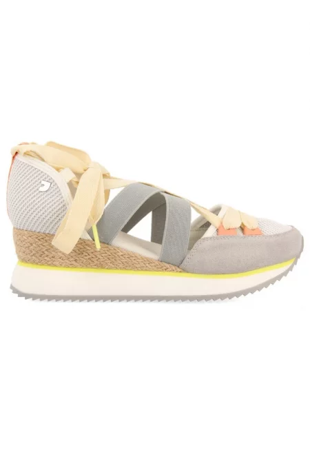 Спортни обувки Samobor с велур и отвори - Сиво-бежов/Крем