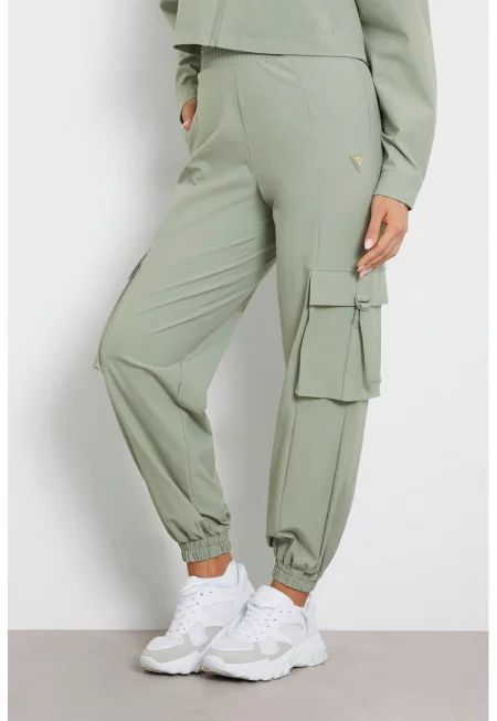 Стеснен фитнес карго панталон - Светлозелен