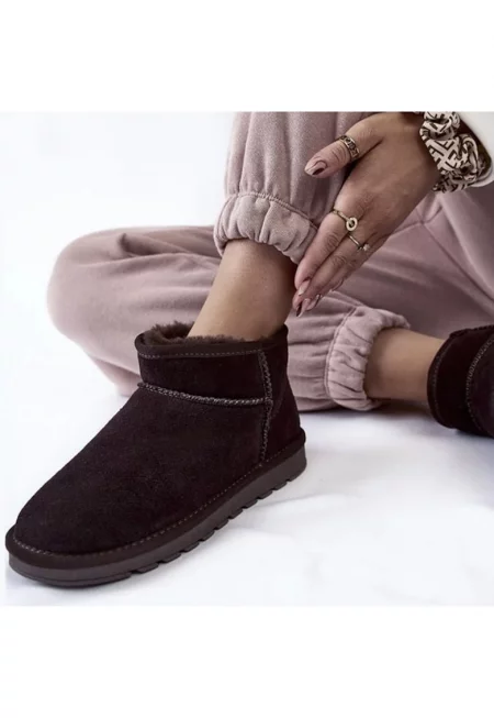 Тъмнокафяви боти от естествена кожа W5821 118 14097