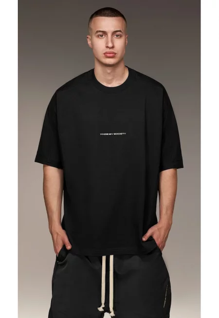 Тениска Произведено от Society - T16382 - Черен