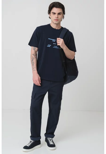 Тениска с лого - Ултрамарин синьо