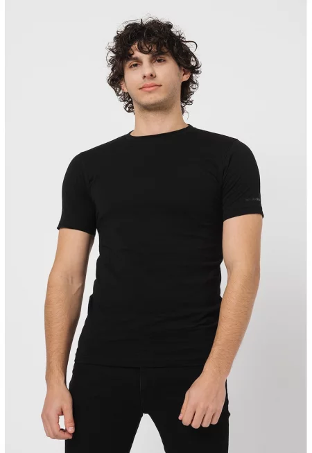 Тениска с овално деколте - 2 броя - Черен