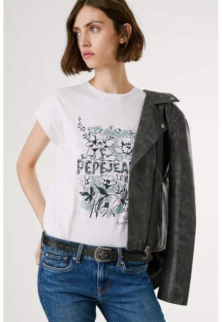 Тениска с овално деколте и лого