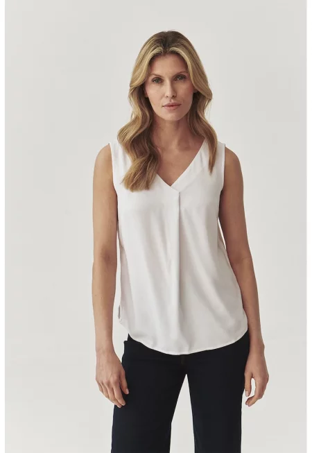 Топ Kalia с шпиц - Бял