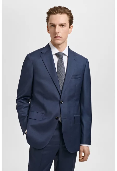 Вълнено слим сако - Тъмносин
