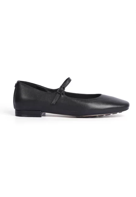 Vickie Leather Flats - Черен