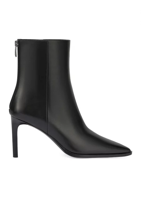 Заострени боти от кожа - Черен