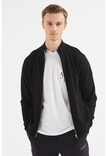 Жилетка с цип и джобове встрани - Черен