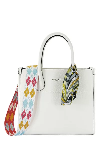 бяла чанта с декоративен шал H6935 M7 17073