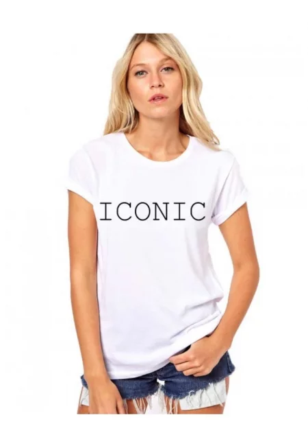 Бяла дамска тениска - ICONIC 455432